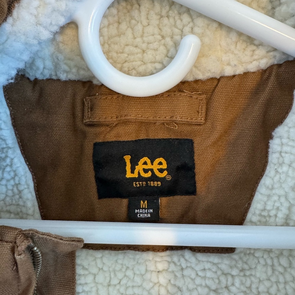 Lee Men’s Brown Sherpa Jacket Size Medium - Picture 9 of 12
